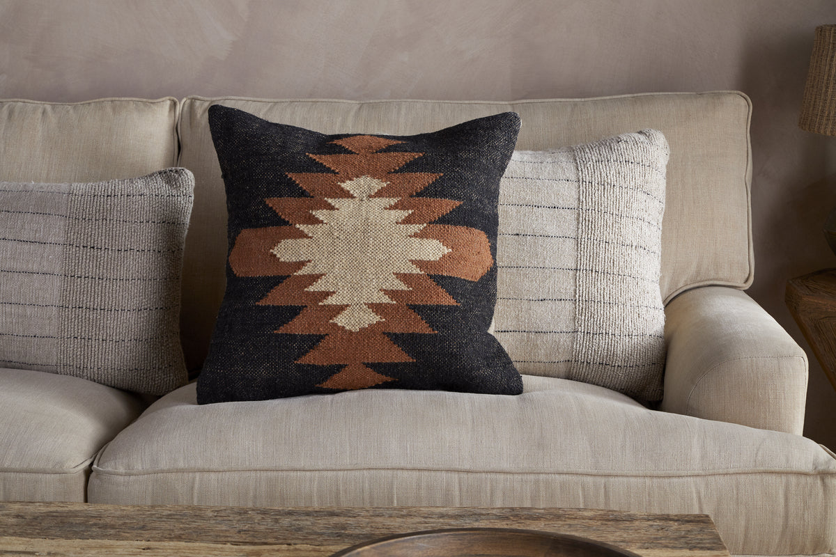 Ayyi Cushion Cover - Black & Brown - 50 x 50cm