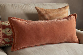 Menmai Statement Velvet Lumbar Cushion Cover - Cinnamon - 35 x 80cm