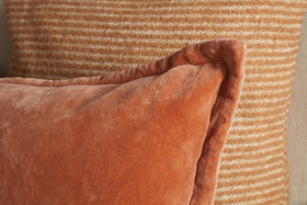 Menmai Statement Velvet Lumbar Cushion Cover - Cinnamon - 35 x 80cm