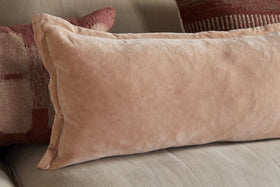 Menmai Statement Velvet Lumbar Cushion Cover - Dusty Pink - 35 x 80cm