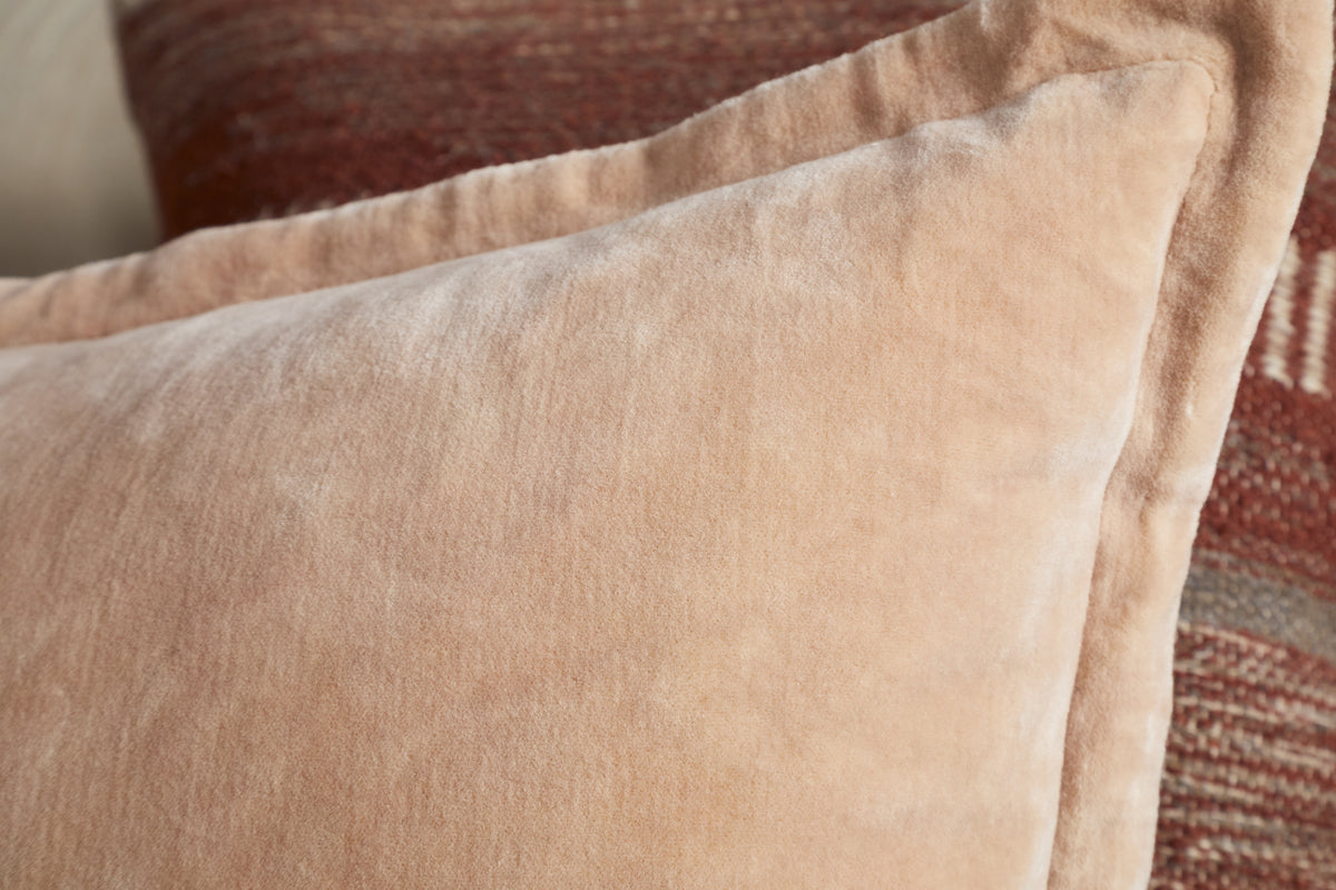 Menmai Statement Velvet Lumbar Cushion Cover - Dusty Pink - 35 x 80cm