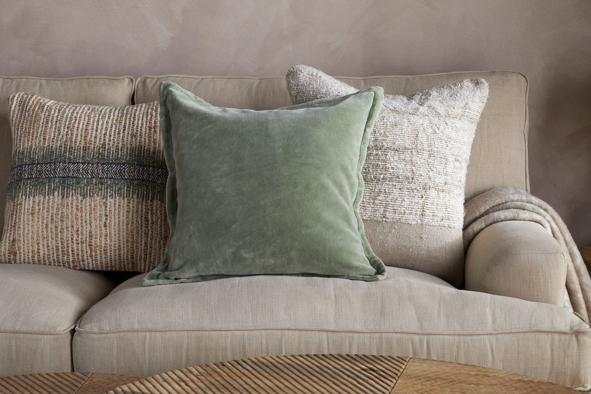 Menmai Velvet Cushion Cover - Eucalyptus - 50 x 50cm