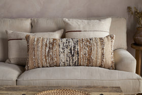 Maua Statement Boucle Lumbar Cushion Cover - Mocha - 35 x 80cm