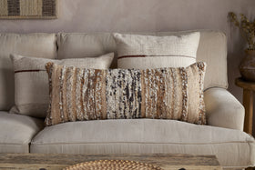 Maua Statement Boucle Lumbar Cushion Cover - Mocha - 35 x 80cm
