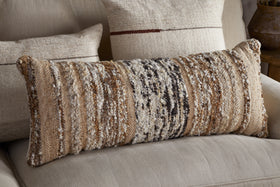 Maua Statement Boucle Lumbar Cushion Cover - Mocha - 35 x 80cm