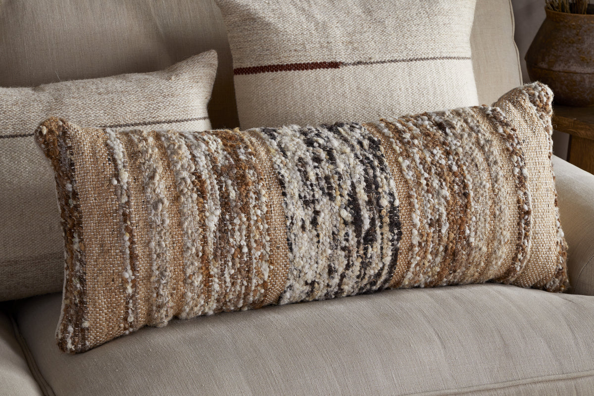 Maua Statement Boucle Lumbar Cushion Cover - Mocha - 35 x 80cm