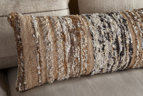 Maua Statement Boucle Lumbar Cushion Cover - Mocha - 35 x 80cm