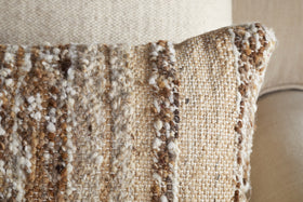 Maua Statement Boucle Lumbar Cushion Cover - Mocha - 35 x 80cm