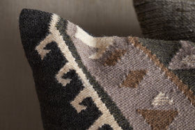 Shukhi Wool & Cotton Cushion Cover - Black & Brown - 50 x 50cm