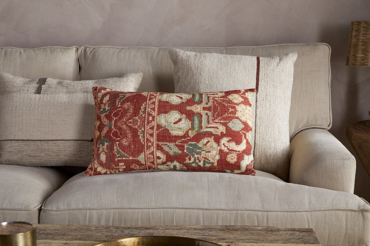 Selyo Tapestry Cushion Cover - Terracotta & Rust - 60 x 40cm