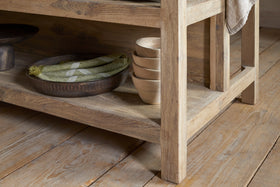 Tivu Reclaimed Wood Kitchen Island - Natural