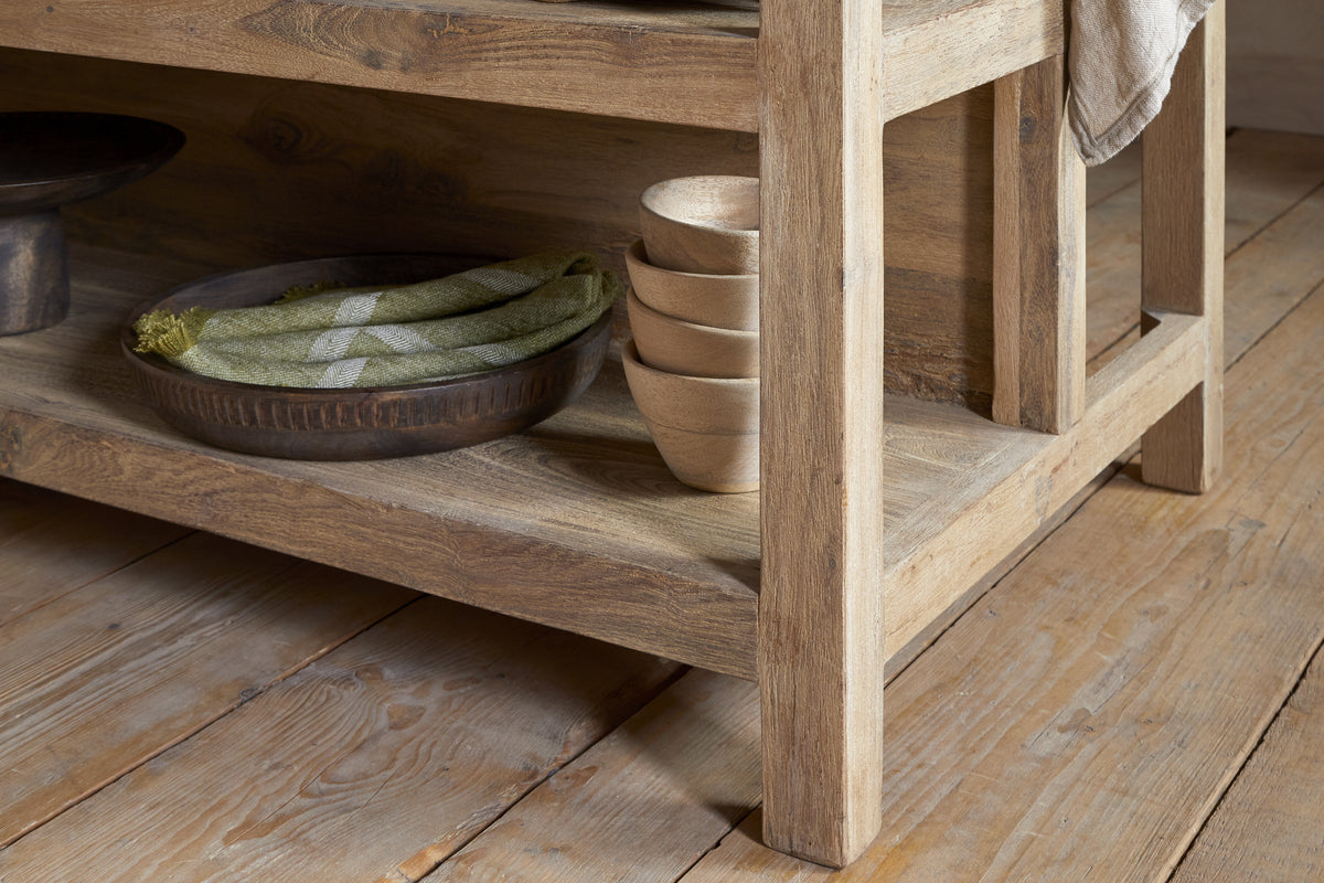 Tivu Reclaimed Wood Kitchen Island - Natural