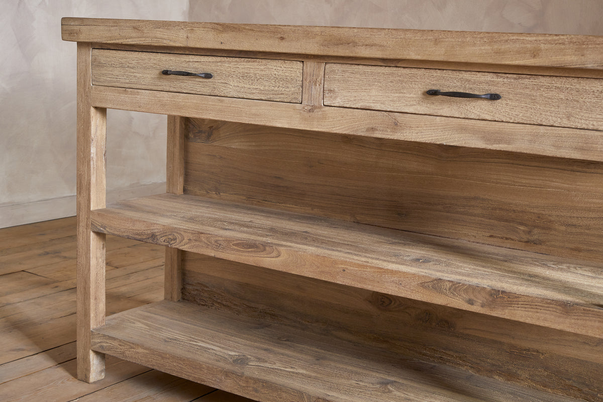 Tivu Reclaimed Wood Kitchen Island - Natural
