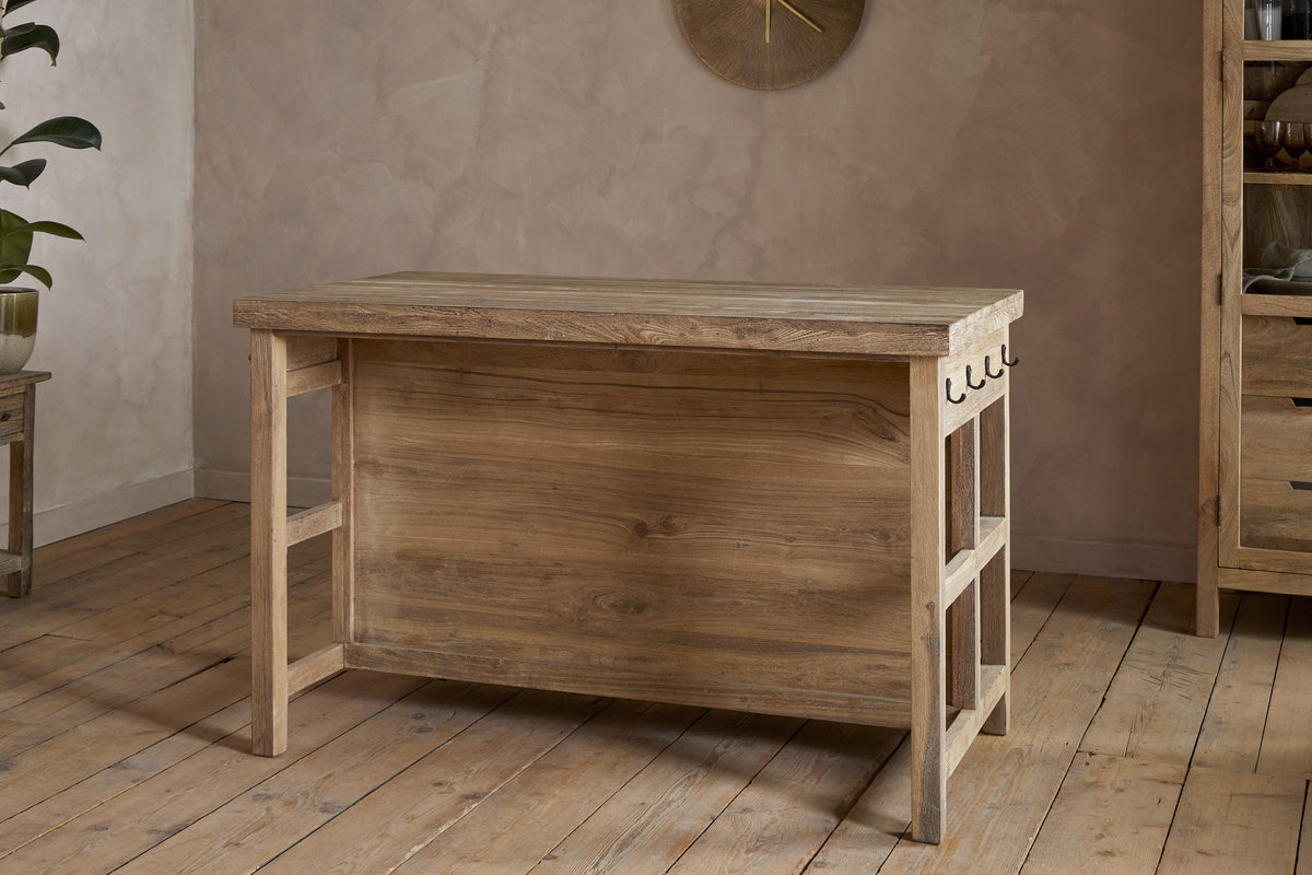 Tivu Reclaimed Wood Kitchen Island - Natural