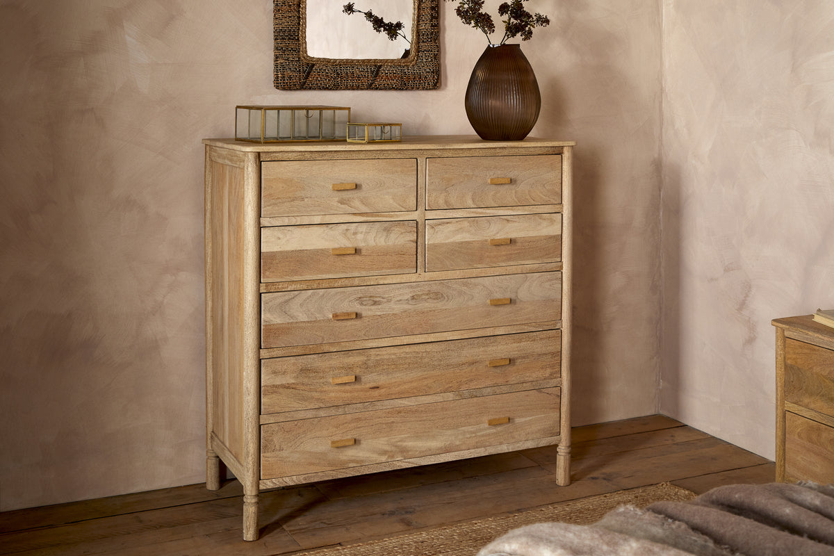 Sri Mango Wood Chest of Drawers - Natural