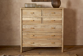 Sri Mango Wood Chest of Drawers - Natural