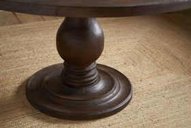 Laya Carved Wood Dining Table - Chocolate Brown