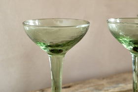 Yala Hammered Champagne Coupe - Sage Green - (Set of 4)