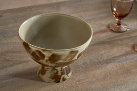 Terra Footed Bowl - Khaki Green