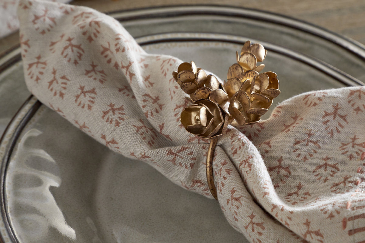 Beej Napkin Rings - Antique Brass - (Set of 4)