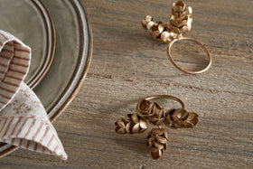 Beej Napkin Rings - Antique Brass - (Set of 4)