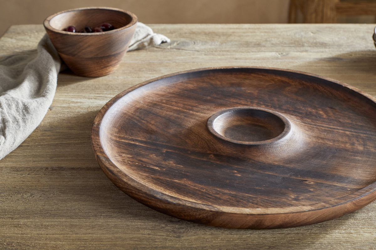 Sindar Serving Tray with Bowl  - Natural