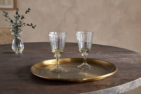 Dhanya Round Tray - Antique Brass