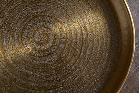 Dhanya Round Tray - Antique Brass