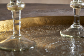 Dhanya Round Tray - Antique Brass