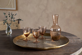 Dhanya Round Tray - Antique Brass