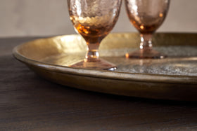 Dhanya Round Tray - Antique Brass