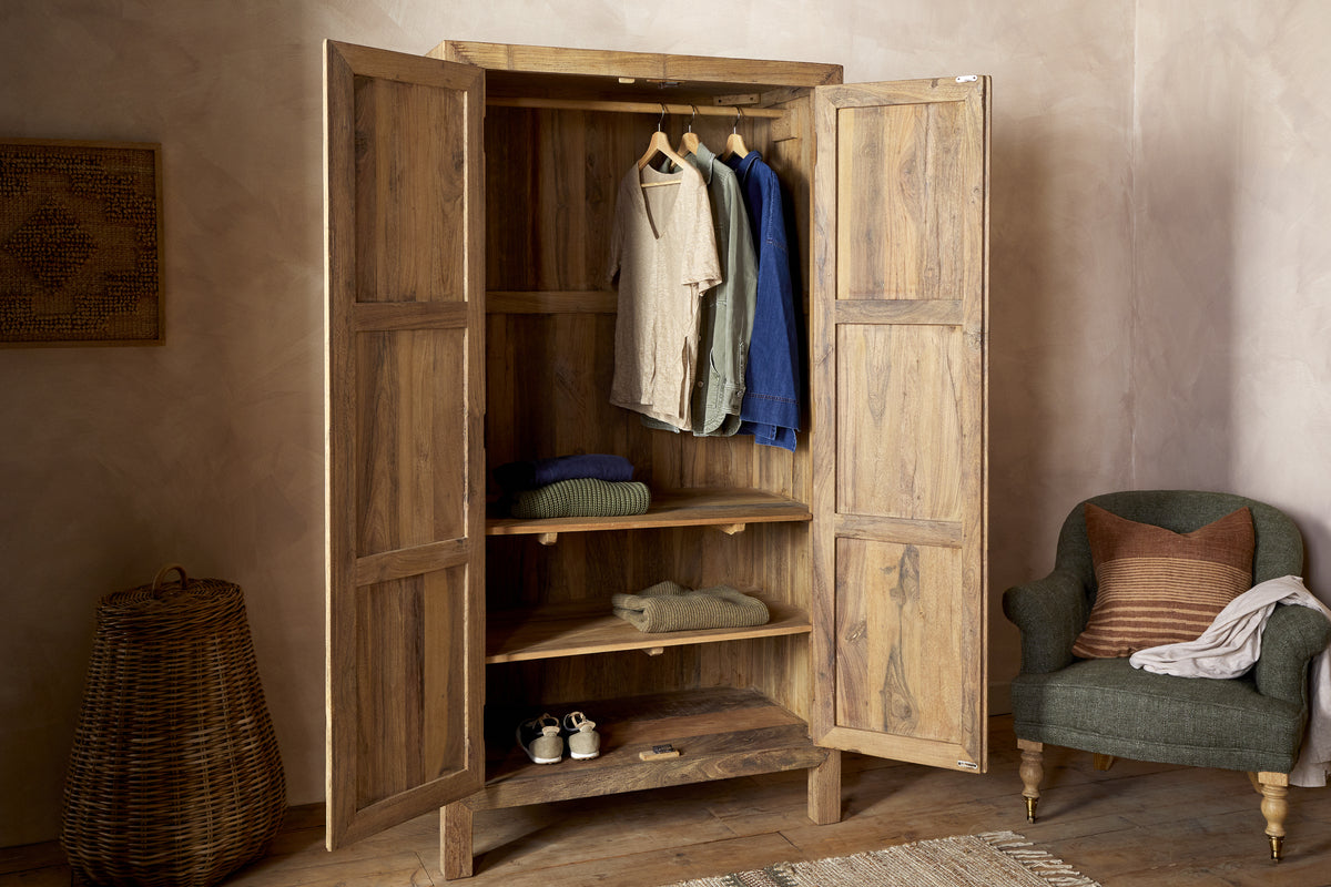 Iya Reclaimed Wood Wardrobe - Natural