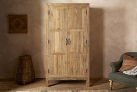 Iya Reclaimed Wood Wardrobe - Natural