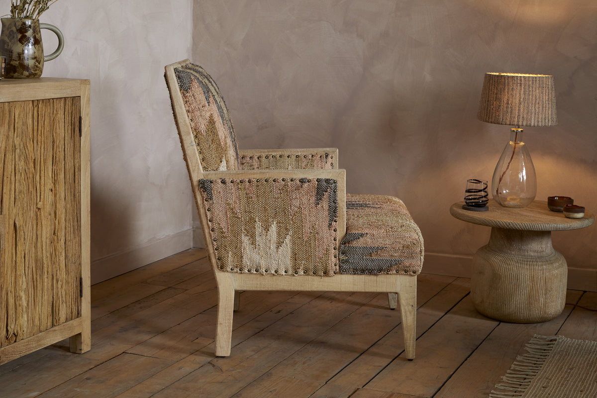 Chhavi Kilim Upholstered Armchair - Multi