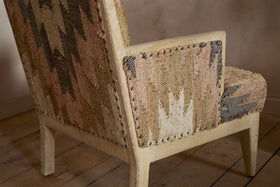 Chhavi Kilim Upholstered Armchair - Multi