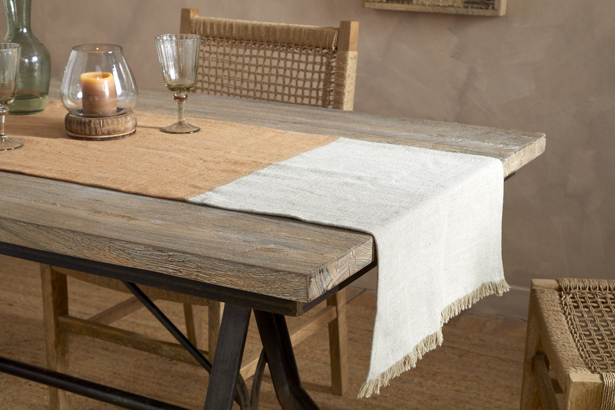 Geet Table Runner - Natural & Rust