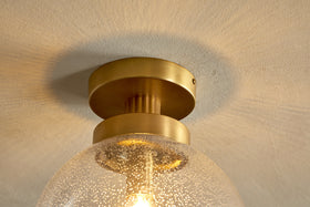 Jayeda Recycled Glass Rice Ball Flush Light - Clear