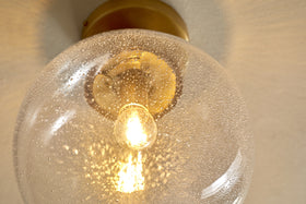 Jayeda Recycled Glass Rice Ball Flush Light - Clear