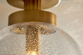 Jayeda Recycled Glass Rice Ball Flush Light - Clear