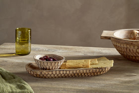 Pyaar Serving Tray and Bowl - Natural