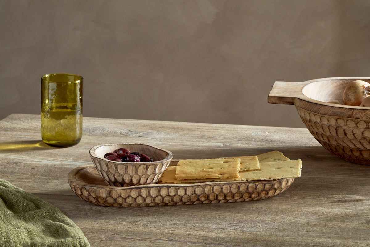 Pyaar Serving Tray and Bowl - Natural