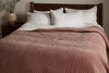Nidra Velvet & Linen Bed Quilt - Rust