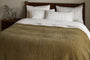Nidra Velvet & Linen Bed Quilt - Moss