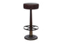 Narwana Leather Round Stool - Dark Brown