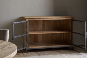 Nirvi Mango Wood & Iron Sideboard - Black