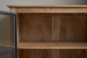 Nirvi Mango Wood & Iron Sideboard - Black