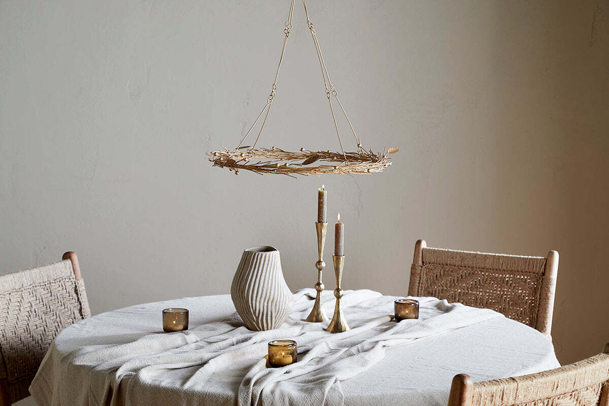 Natesa Hanging Wreath - Brass