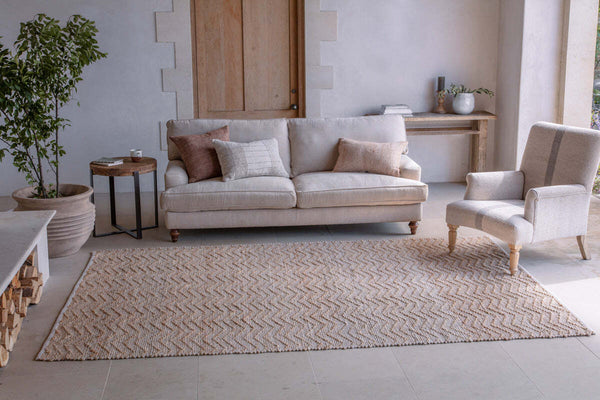 Nabami Chevron Jute Rug - Natural