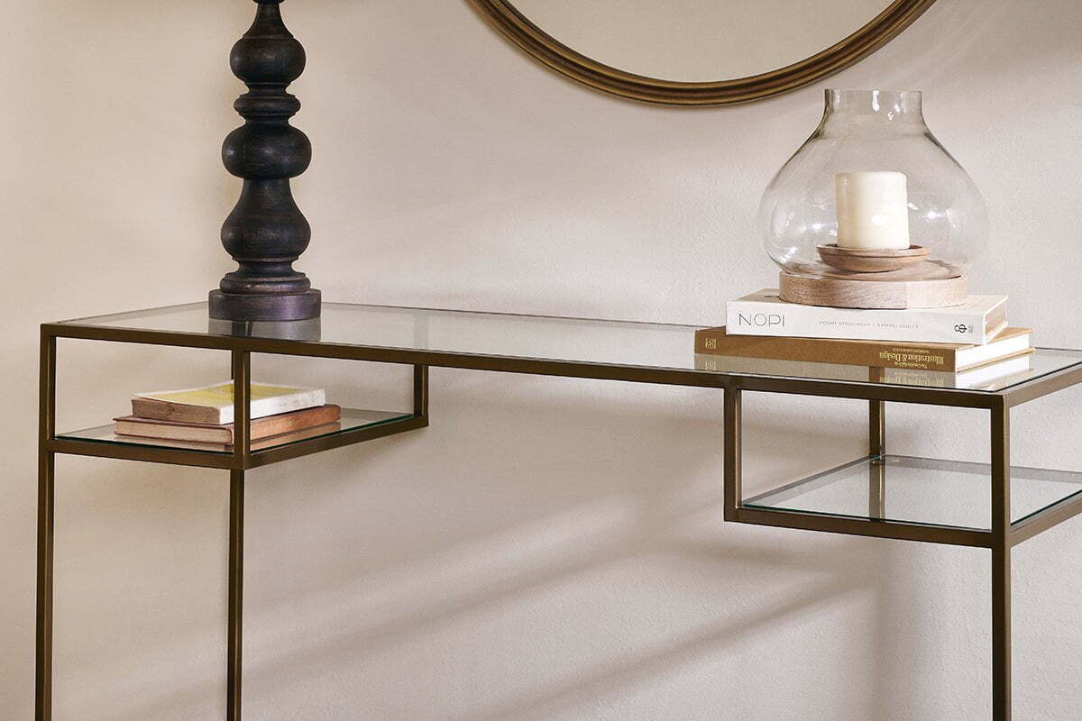 Nakuru Iron & Glass Console Table