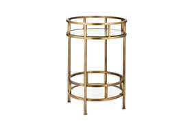 Nakuru Iron & Glass Drinks Table - Brass